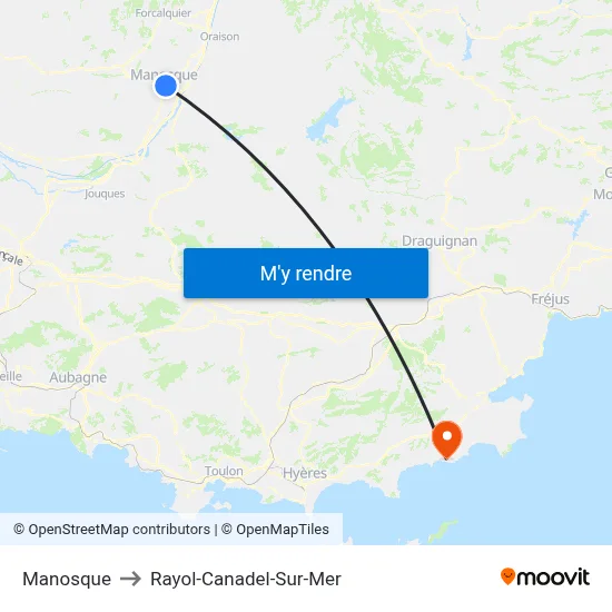 Manosque to Rayol-Canadel-Sur-Mer map
