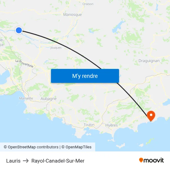 Lauris to Rayol-Canadel-Sur-Mer map