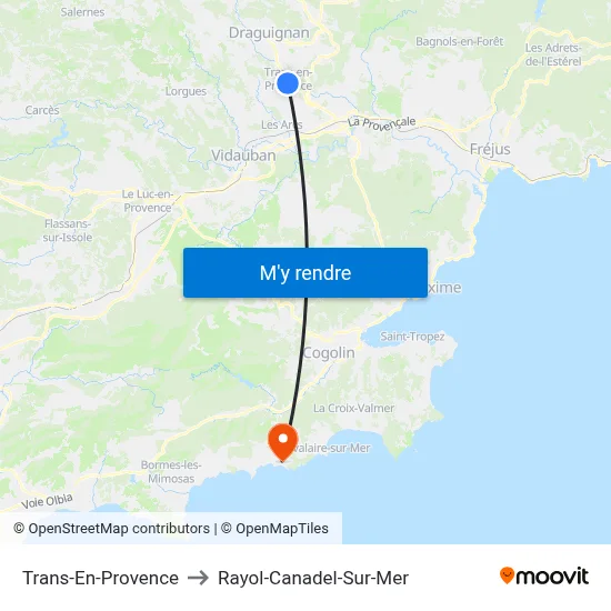 Trans-En-Provence to Rayol-Canadel-Sur-Mer map