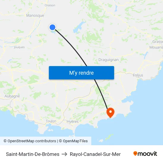 Saint-Martin-De-Brômes to Rayol-Canadel-Sur-Mer map