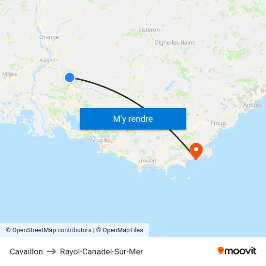 Cavaillon to Rayol-Canadel-Sur-Mer map