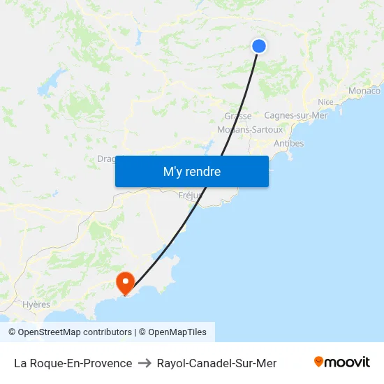 La Roque-En-Provence to Rayol-Canadel-Sur-Mer map