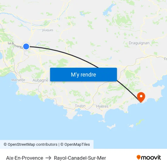 Aix-En-Provence to Rayol-Canadel-Sur-Mer map