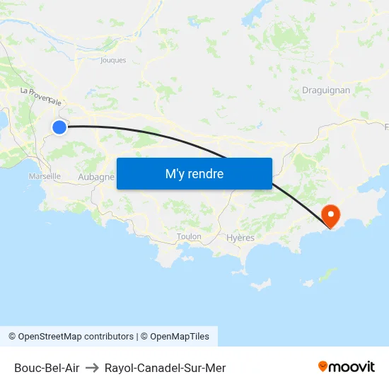 Bouc-Bel-Air to Rayol-Canadel-Sur-Mer map