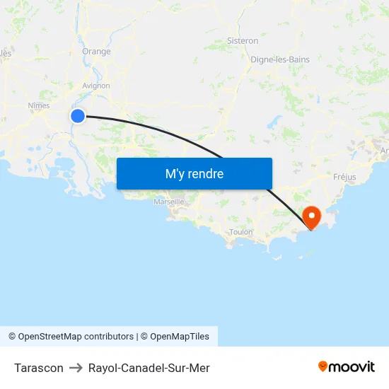 Tarascon to Rayol-Canadel-Sur-Mer map