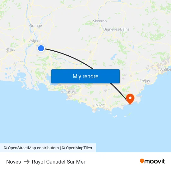 Noves to Rayol-Canadel-Sur-Mer map