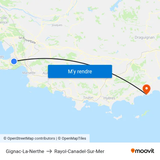 Gignac-La-Nerthe to Rayol-Canadel-Sur-Mer map