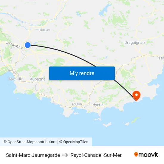 Saint-Marc-Jaumegarde to Rayol-Canadel-Sur-Mer map