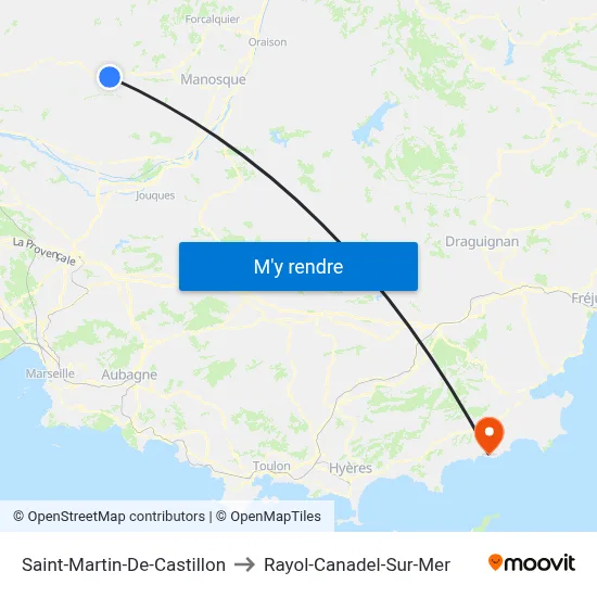 Saint-Martin-De-Castillon to Rayol-Canadel-Sur-Mer map