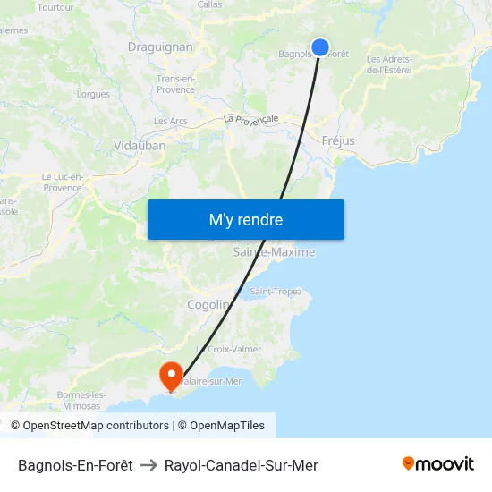 Bagnols-En-Forêt to Rayol-Canadel-Sur-Mer map