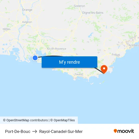 Port-De-Bouc to Rayol-Canadel-Sur-Mer map