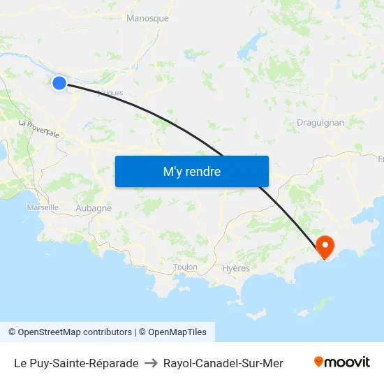 Le Puy-Sainte-Réparade to Rayol-Canadel-Sur-Mer map