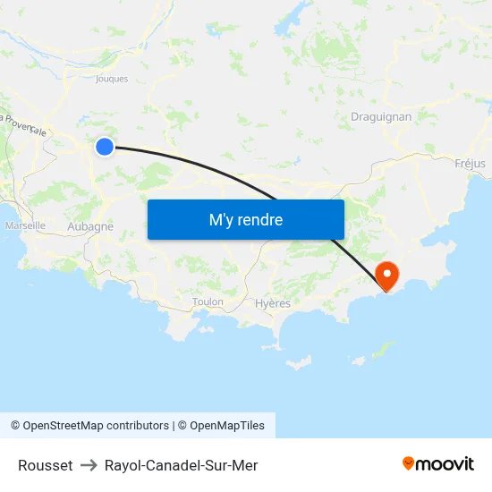 Rousset to Rayol-Canadel-Sur-Mer map