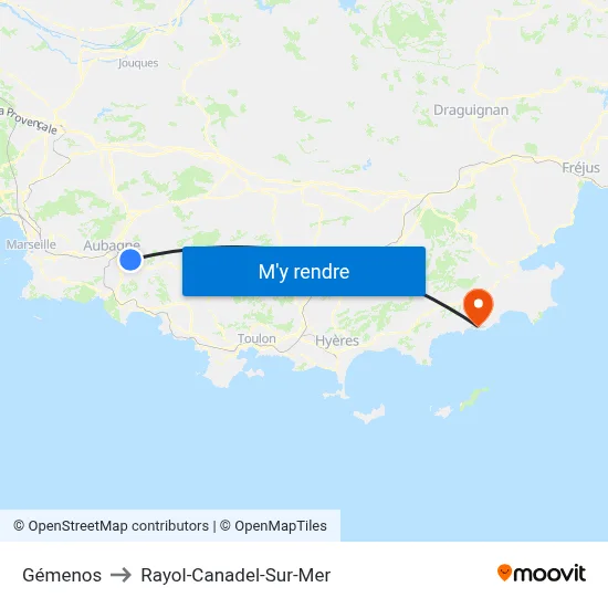 Gémenos to Rayol-Canadel-Sur-Mer map