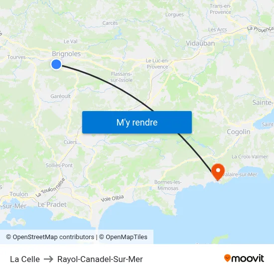 La Celle to Rayol-Canadel-Sur-Mer map