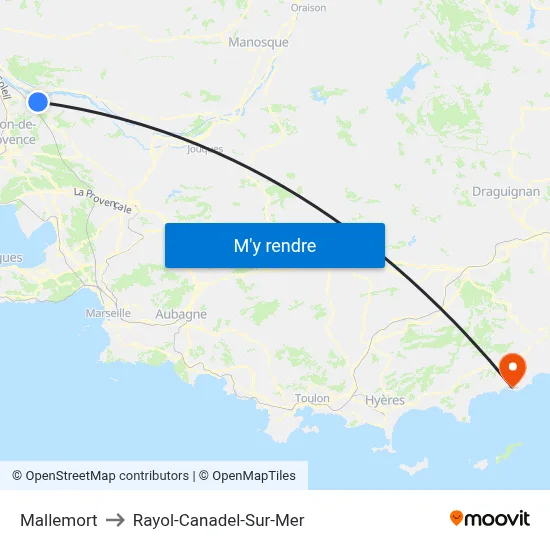 Mallemort to Rayol-Canadel-Sur-Mer map