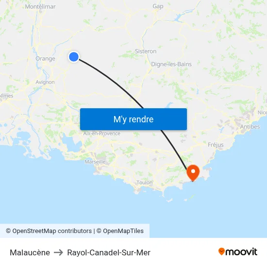 Malaucène to Rayol-Canadel-Sur-Mer map
