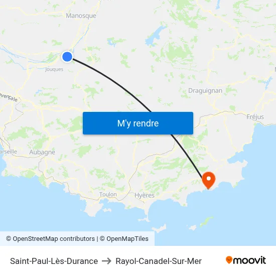Saint-Paul-Lès-Durance to Rayol-Canadel-Sur-Mer map