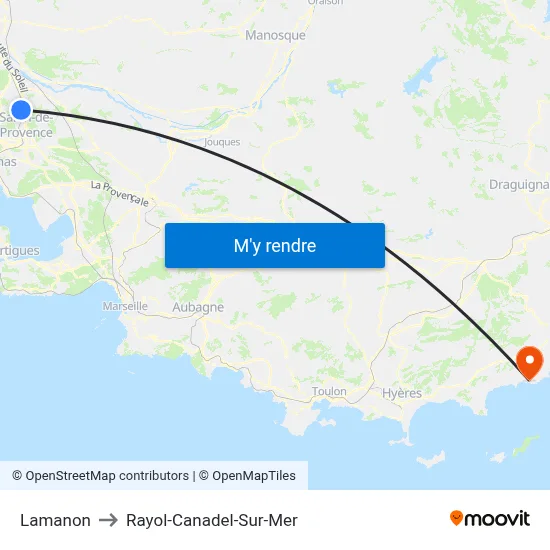 Lamanon to Rayol-Canadel-Sur-Mer map