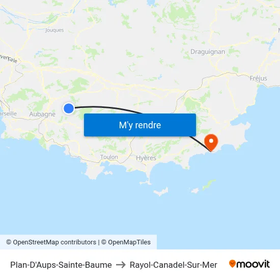 Plan-D'Aups-Sainte-Baume to Rayol-Canadel-Sur-Mer map