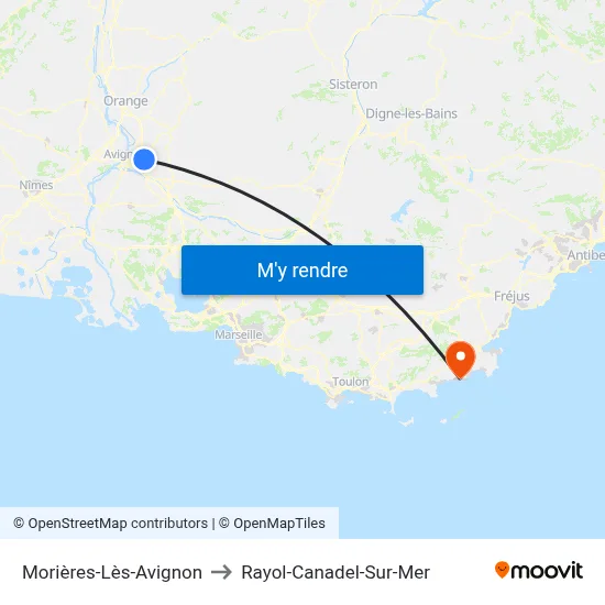 Morières-Lès-Avignon to Rayol-Canadel-Sur-Mer map