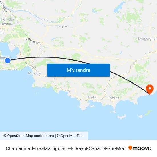 Châteauneuf-Les-Martigues to Rayol-Canadel-Sur-Mer map