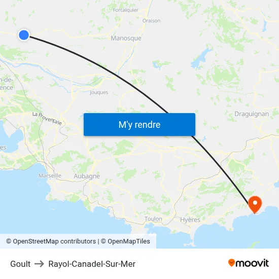 Goult to Rayol-Canadel-Sur-Mer map