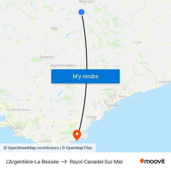 L'Argentière-La-Bessée to Rayol-Canadel-Sur-Mer map