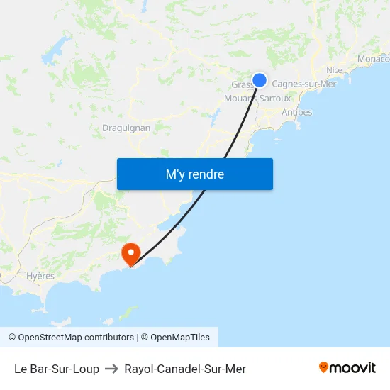 Le Bar-Sur-Loup to Rayol-Canadel-Sur-Mer map
