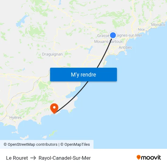 Le Rouret to Rayol-Canadel-Sur-Mer map