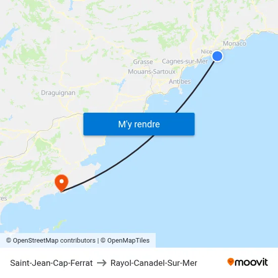 Saint-Jean-Cap-Ferrat to Rayol-Canadel-Sur-Mer map