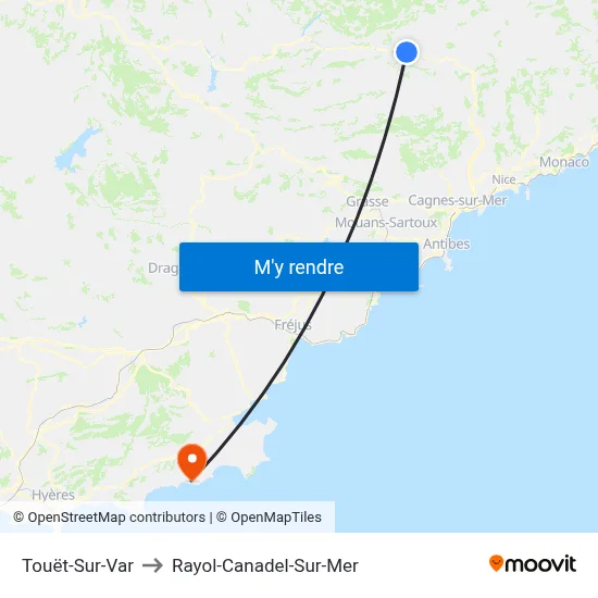 Touët-Sur-Var to Rayol-Canadel-Sur-Mer map