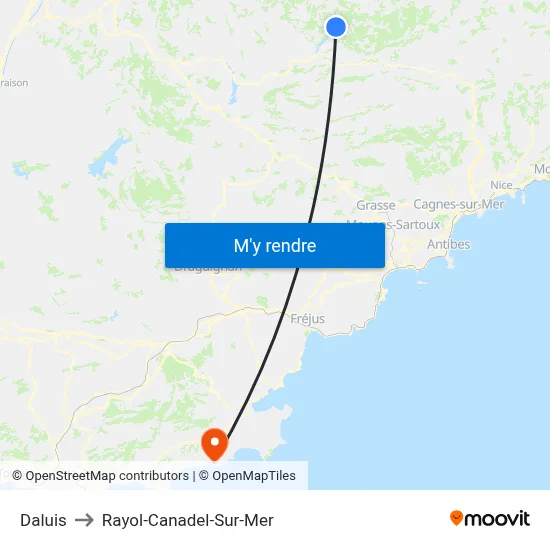 Daluis to Rayol-Canadel-Sur-Mer map