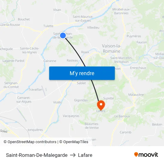 Saint-Roman-De-Malegarde to Lafare map