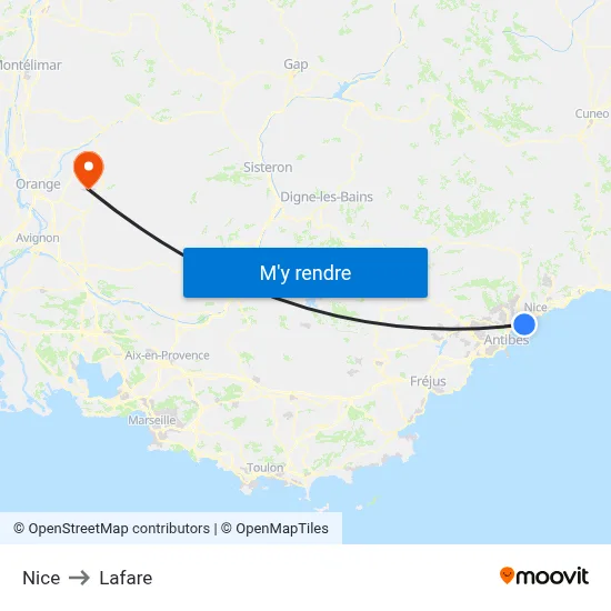 Nice to Lafare map