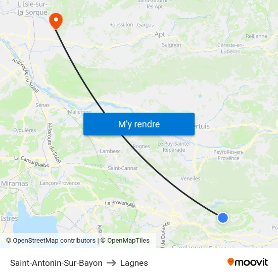 Saint-Antonin-Sur-Bayon to Lagnes map