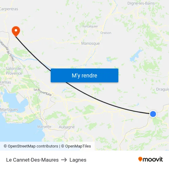Le Cannet-Des-Maures to Lagnes map