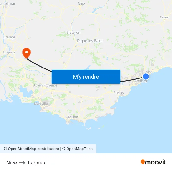 Nice to Lagnes map