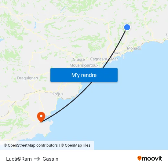 Lucã©Ram to Gassin map