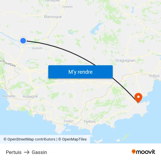 Pertuis to Gassin map