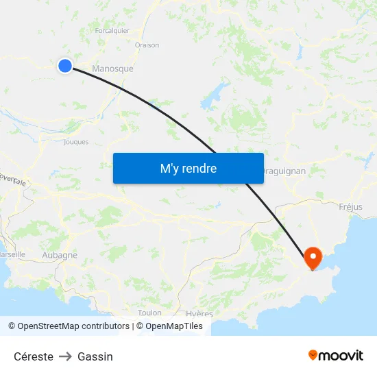 Céreste to Gassin map