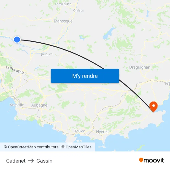 Cadenet to Gassin map