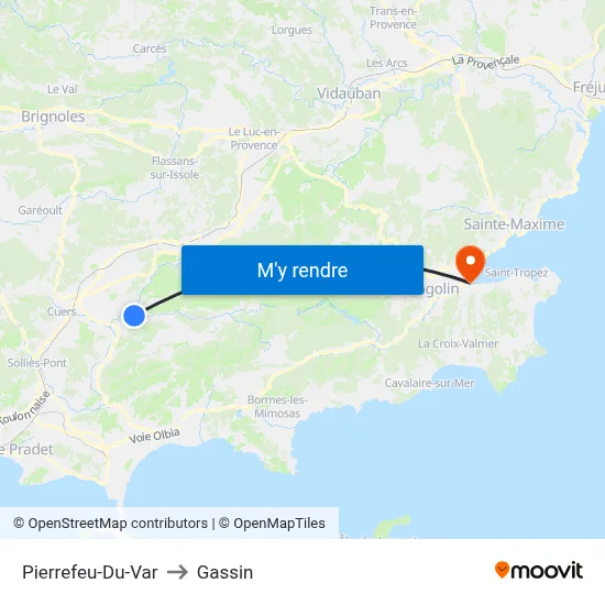 Pierrefeu-Du-Var to Gassin map
