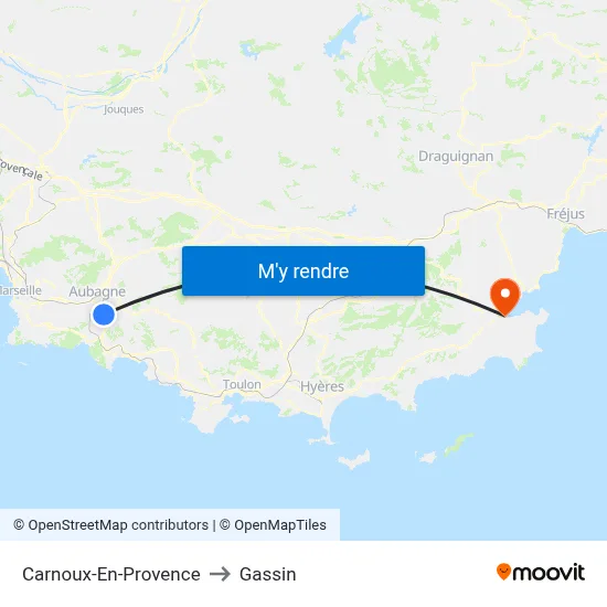 Carnoux-En-Provence to Gassin map
