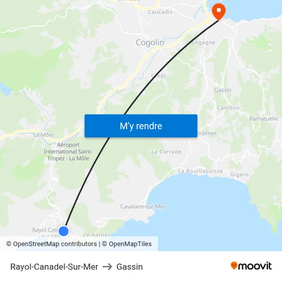 Rayol-Canadel-Sur-Mer to Gassin map