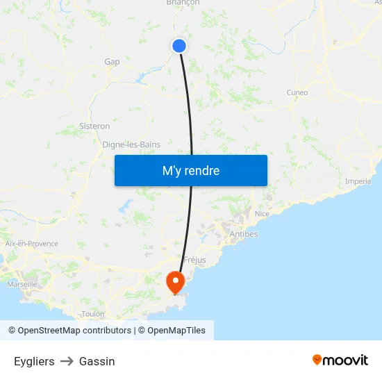 Eygliers to Gassin map