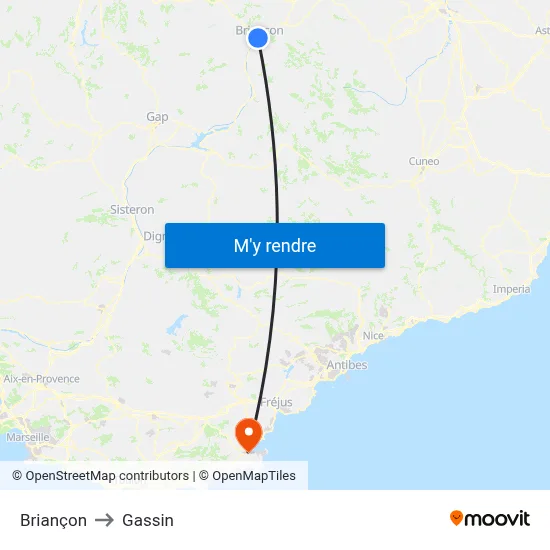 Briançon to Gassin map