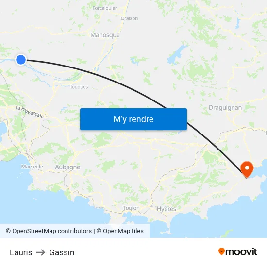 Lauris to Gassin map