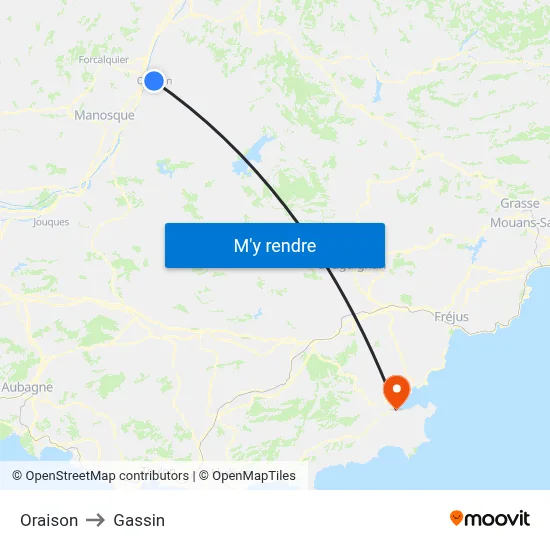 Oraison to Gassin map