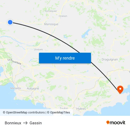 Bonnieux to Gassin map